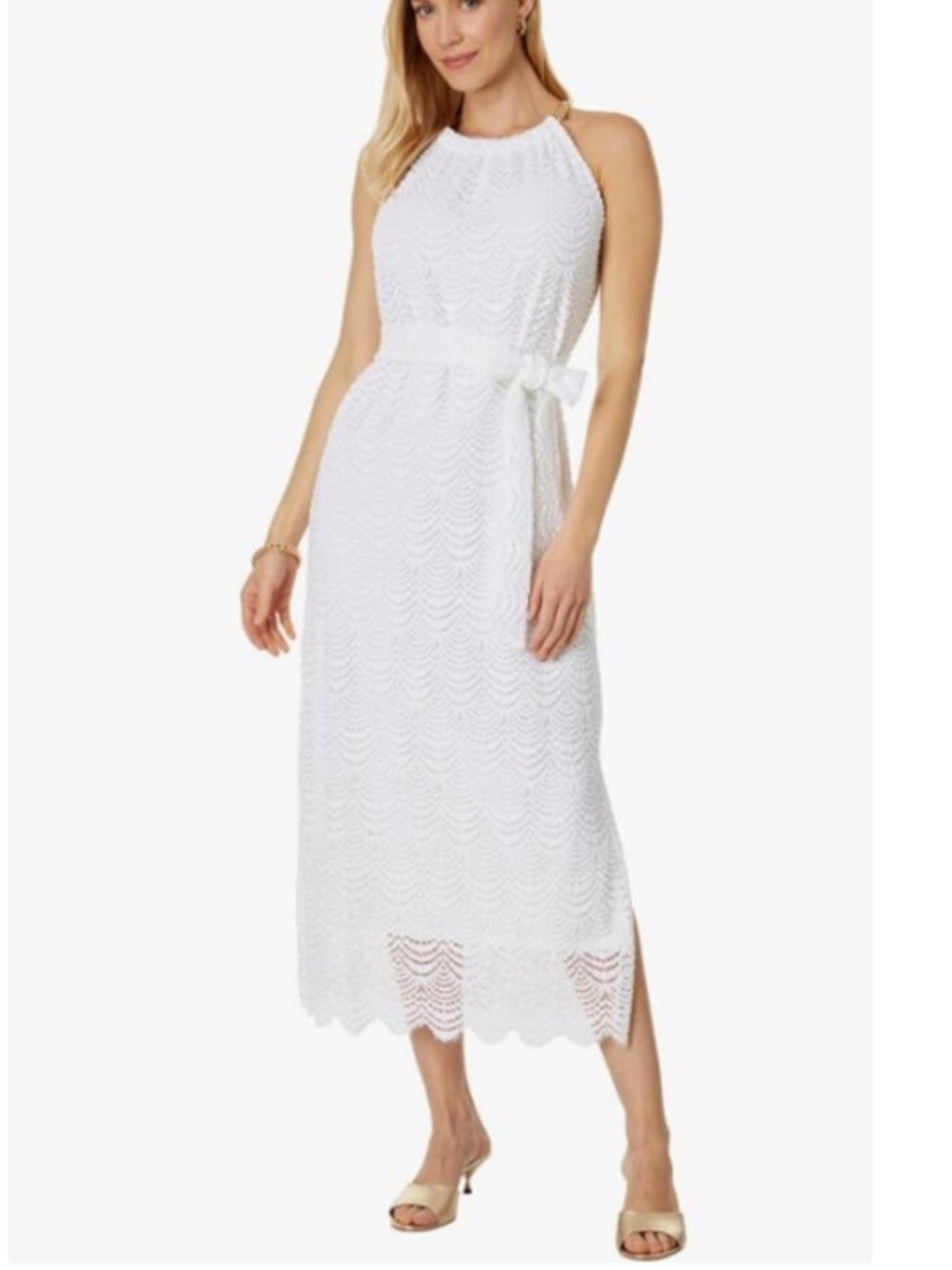 Lilly Pulitzer Bingham Lace Midi Dress in Resort White SZ S VGUC - Picture 6 of 8